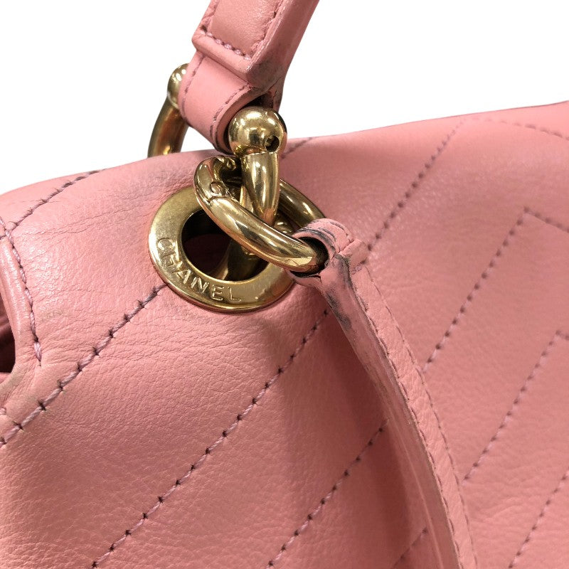 シャネル CHANEL Vステッチバッグパック AS0640 ピンク ゴールド金具 カーフ レディース リュック・デイパック
