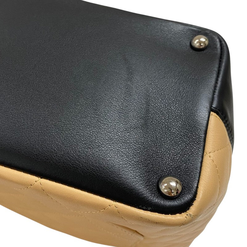 シャネル CHANEL カンボンライントートPM A25166 ベージュ×ブラック カーフ レディース ハンドバッグ