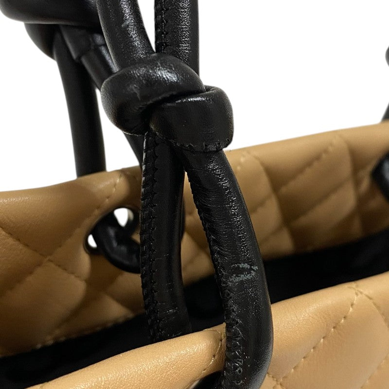 シャネル CHANEL カンボンライントートPM A25166 ベージュ×ブラック カーフ レディース ハンドバッグ