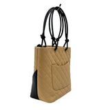 シャネル CHANEL カンボンライントートPM A25166 ベージュ×ブラック カーフ レディース ハンドバッグ