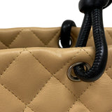 シャネル CHANEL カンボンライントートPM A25166 ベージュ×ブラック カーフ レディース ハンドバッグ