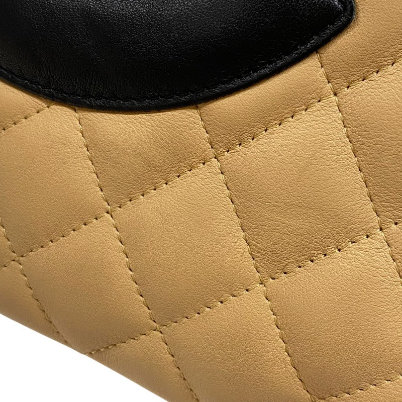 シャネル CHANEL カンボンライントートPM A25166 ベージュ×ブラック カーフ レディース ハンドバッグ