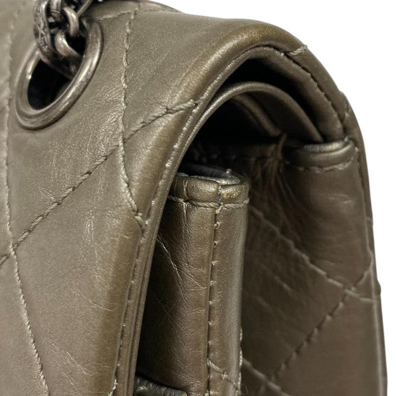 シャネル CHANEL 2.55 ラージ フラップバッグ A37587 15番台 ブロンズ エイジドカーフ レディース ショルダーバッグ