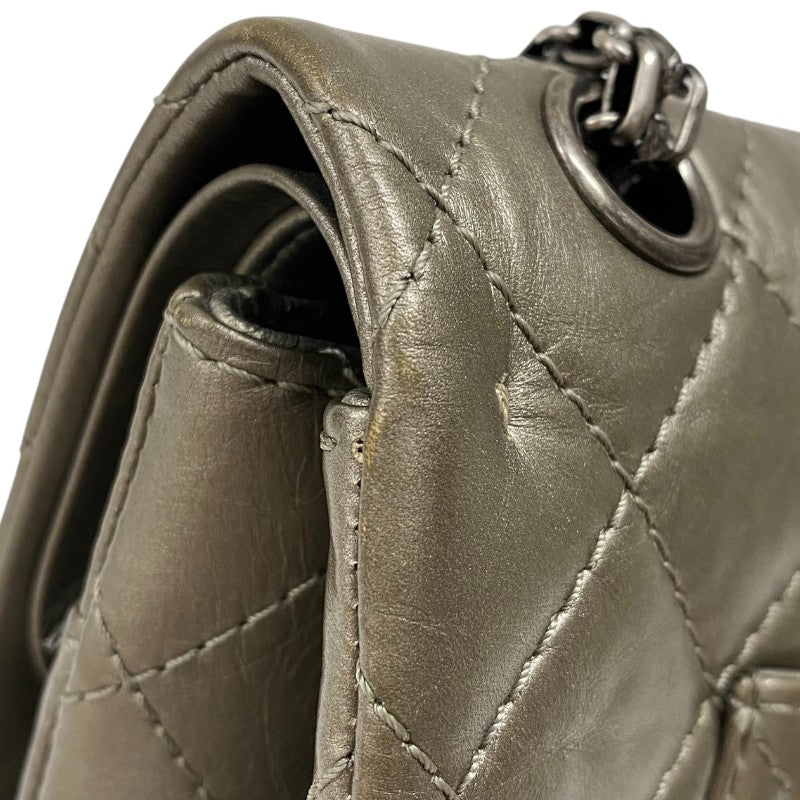 シャネル CHANEL 2.55 ラージ フラップバッグ A37587 15番台 ブロンズ エイジドカーフ レディース ショルダーバッグ