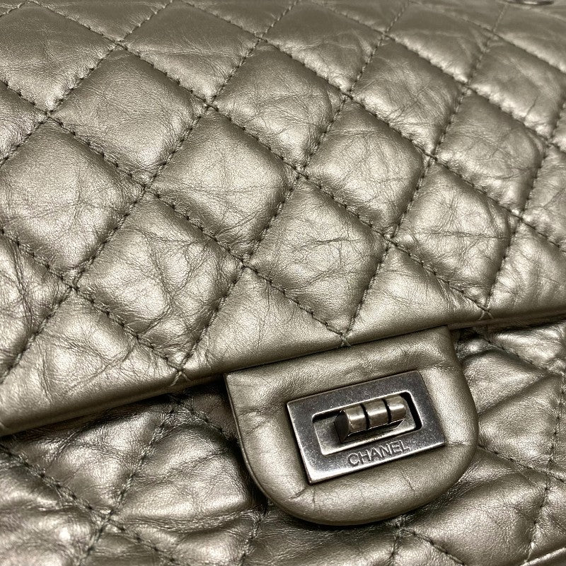 シャネル CHANEL 2.55 ラージ フラップバッグ A37587 15番台 ブロンズ エイジドカーフ レディース ショルダーバッグ