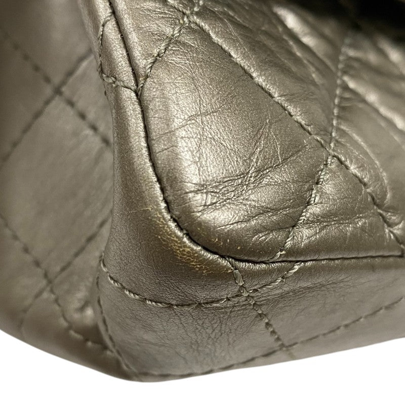 シャネル CHANEL 2.55 ラージ フラップバッグ A37587 15番台 ブロンズ エイジドカーフ レディース ショルダーバッグ