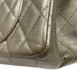 シャネル CHANEL 2.55 ラージ フラップバッグ A37587 15番台 ブロンズ エイジドカーフ レディース ショルダーバッグ