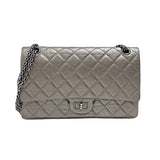 シャネル CHANEL 2.55 ラージ フラップバッグ A37587 15番台 ブロンズ エイジドカーフ レディース ショルダーバッグ