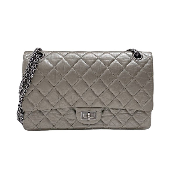 シャネル CHANEL 2.55 ラージ フラップバッグ A37587 15番台 ブロンズ エイジドカーフ レディース ショルダーバッグ