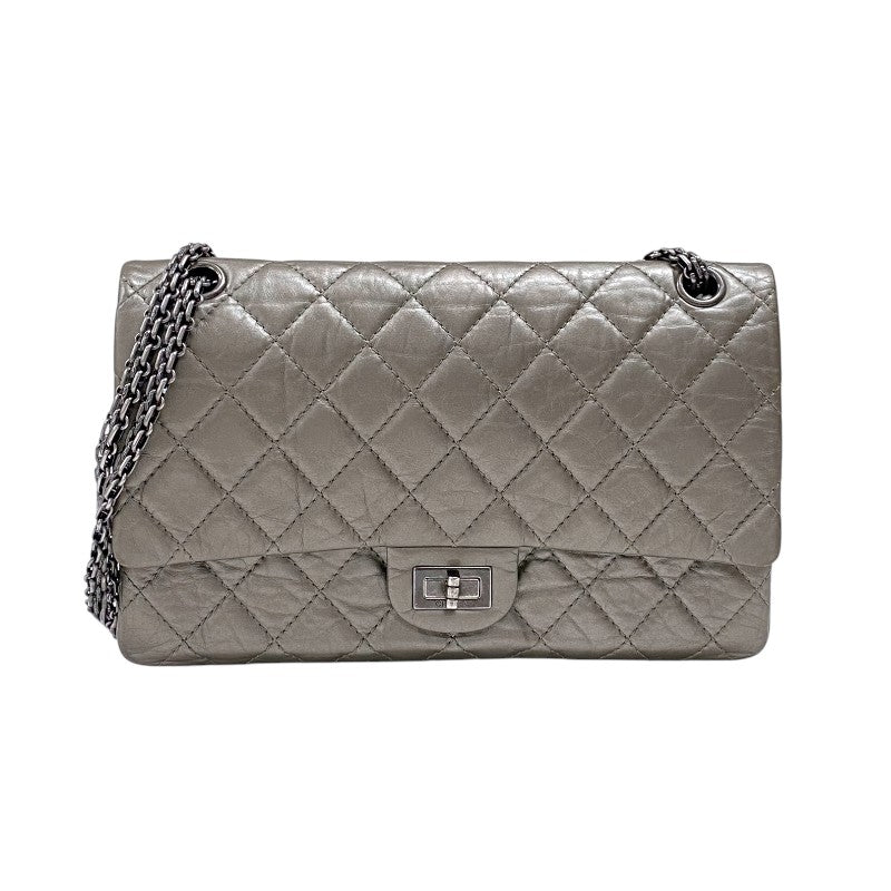 シャネル CHANEL 2.55 ラージ フラップバッグ A37587 15番台 ブロンズ エイジドカーフ レディース ショルダーバッグ