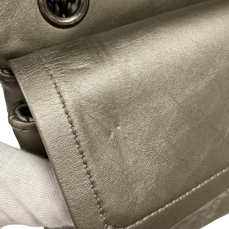 シャネル CHANEL 2.55 ラージ フラップバッグ A37587 15番台 ブロンズ エイジドカーフ レディース ショルダーバッグ