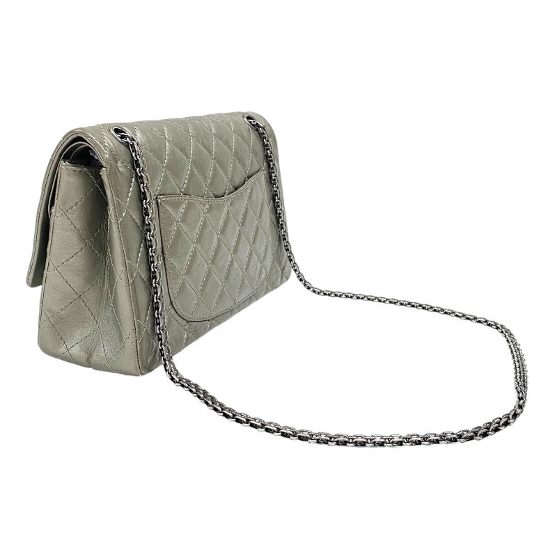 シャネル CHANEL 2.55 ラージ フラップバッグ A37587 15番台 ブロンズ エイジドカーフ レディース ショルダーバッグ