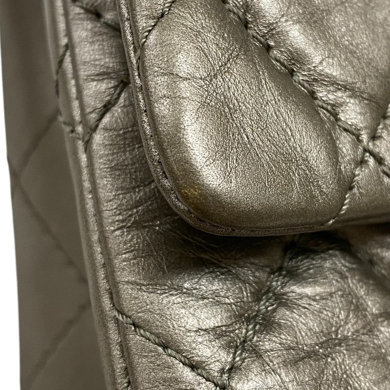 シャネル CHANEL 2.55 ラージ フラップバッグ A37587 15番台 ブロンズ エイジドカーフ レディース ショルダーバッグ