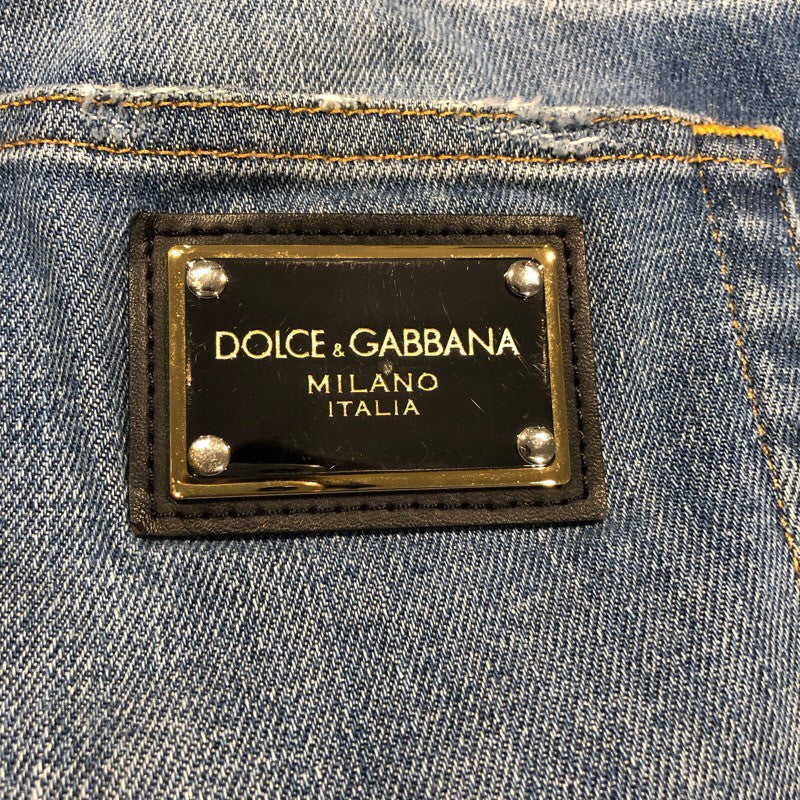 ドルチェ＆ガッバーナ Dolce & Gabbana ダメージデニムパンツ GY07CD ブルー コットン メンズ デニムパンツ