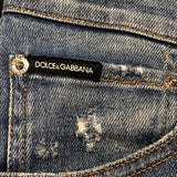 ドルチェ＆ガッバーナ Dolce & Gabbana ダメージデニムパンツ GY07CD ブルー コットン メンズ デニムパンツ