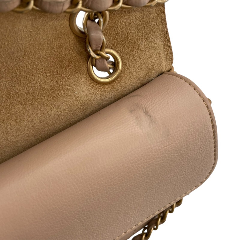 シャネル CHANEL マトラッセ25 A01112 24番台 ベージュ カーフスキン レディース ショルダーバッグ
