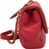 シャネル CHANEL マトラッセトップハンドルバッグ AS1358 29番台 レッド ゴールド金具 ラムスキン レディース ショルダーバッグ