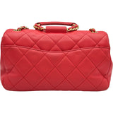 シャネル CHANEL マトラッセトップハンドルバッグ AS1358 29番台 レッド ゴールド金具 ラムスキン レディース ショルダーバッグ
