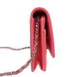 シャネル CHANEL マトラッセ チェーンウォレット A84428 ピンク シルバー金具 キャビア レディース ショルダーバッグ