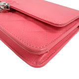 シャネル CHANEL マトラッセ チェーンウォレット A84428 ピンク シルバー金具 キャビア レディース ショルダーバッグ