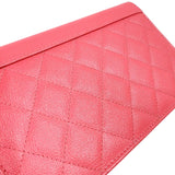 シャネル CHANEL マトラッセ チェーンウォレット A84428 ピンク シルバー金具 キャビア レディース ショルダーバッグ