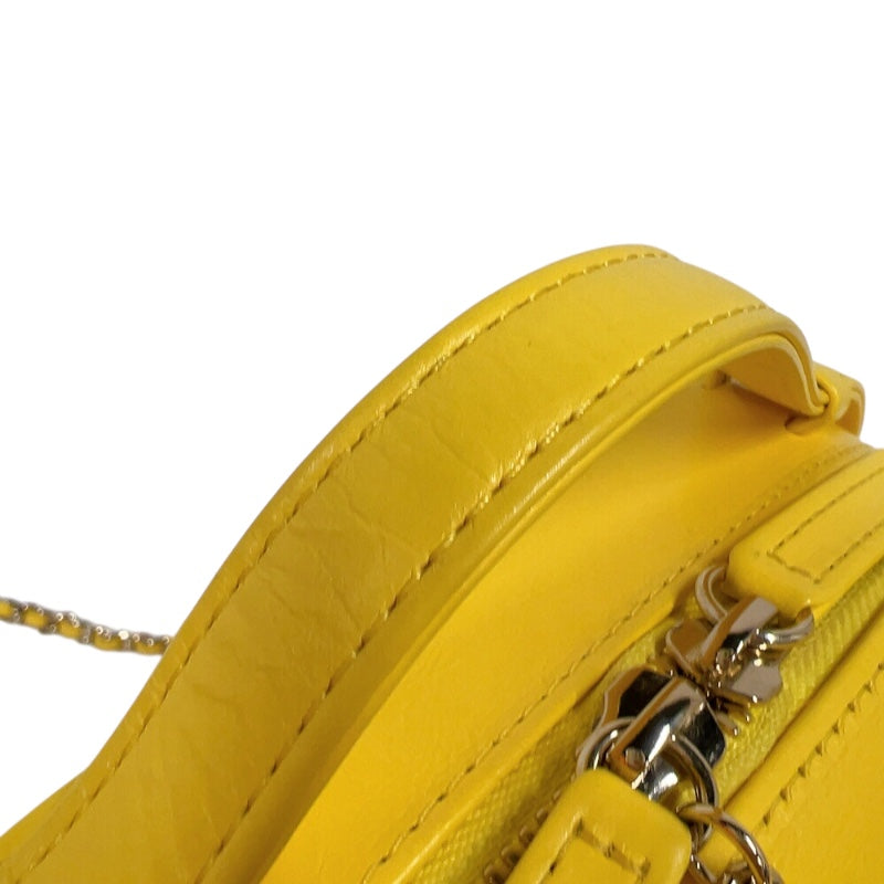 シャネル CHANEL クロスボディショルダーバック イエロー ゴールド金具