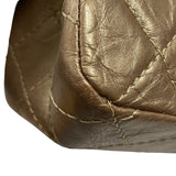 シャネル CHANEL 2.55 ラージフラップバッグ A37586 ゴールド シルバー金具 エイジドカーフ レディース ショルダーバッグ
