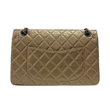 シャネル CHANEL 2.55 ラージフラップバッグ A37586 ゴールド シルバー金具 エイジドカーフ レディース ショルダーバッグ