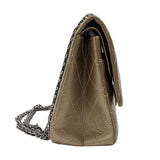 シャネル CHANEL 2.55 ラージフラップバッグ A37586 ゴールド シルバー金具 エイジドカーフ レディース ショルダーバッグ