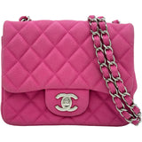 シャネル CHANEL ミニマトラッセ18 A35200 17番台 ピンク/シルバー金具 マットキャビアスキン レディース ショルダーバッグ