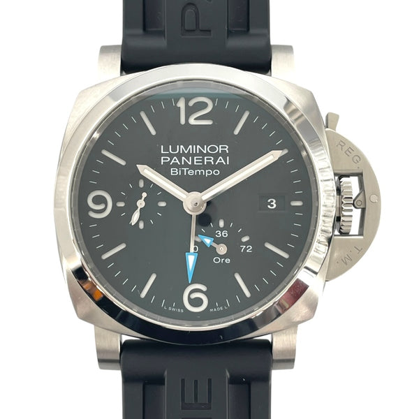 パネライ PANERAI ルミノール ビテンポ パワーリザーブ PAM01360 ブラック SS/ラバーベルト 自動巻き メンズ 腕時計