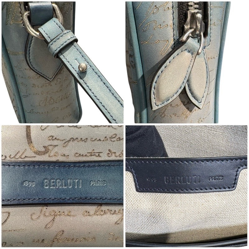 ベルルッティ Berluti ローズウッド グラディアント スクリットレザー ポーチ ROSEWOOD_NEO_GRADIANT-JOUR-V2 ブルー レザー メンズ クラッチバッグ