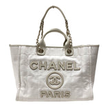 シャネル CHANEL ドーヴィルGM A66941 ホワイト ゴールド金具 キャンバス レディース トートバッグ