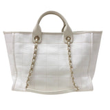 シャネル CHANEL ドーヴィルGM A66941 ホワイト ゴールド金具 キャンバス レディース トートバッグ