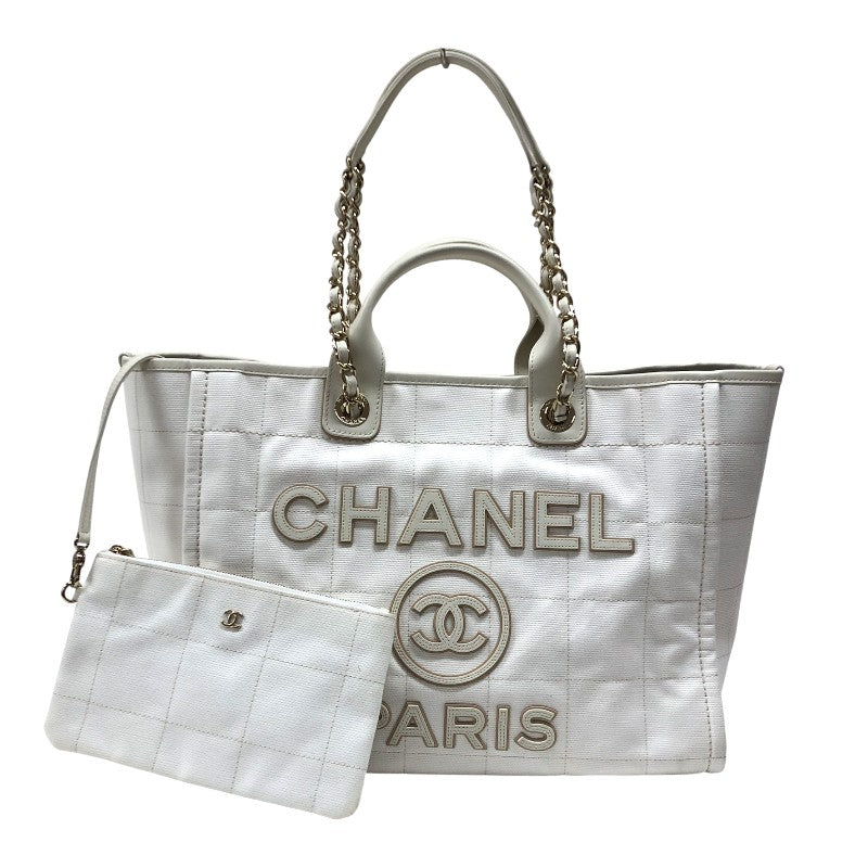 シャネル CHANEL ドーヴィルGM A66941 ホワイト ゴールド金具