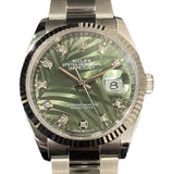 ロレックス ROLEX デイトジャスト36 パームモチーフオリーブグリーン 126234G グリーン WG/SS メンズ 腕時計