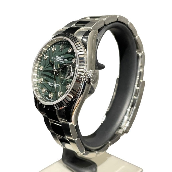 ロレックス ROLEX デイトジャスト36 パームモチーフオリーブグリーン 126234G グリーン WG/SS メンズ 腕時計