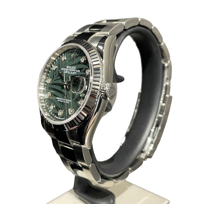 ロレックス ROLEX デイトジャスト36 パームモチーフオリーブグリーン 126234G グリーン WG/SS メンズ 腕時計