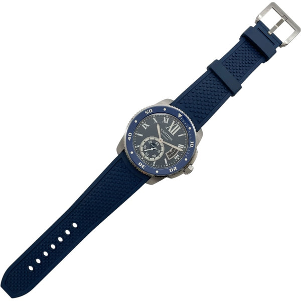 カルティエ Cartier カリブルドゥカルティエ ダイバー WSCA0010 ブルー SS/ラバーベルト 自動巻き メンズ 腕時計