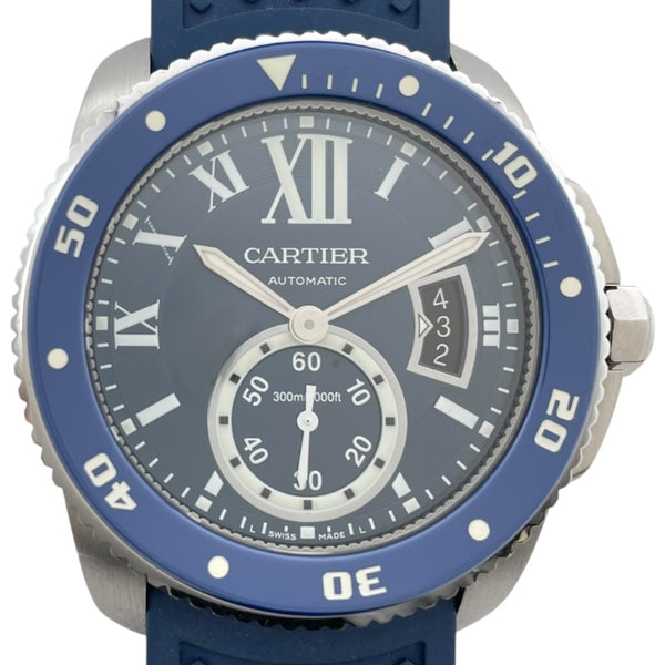 カルティエ Cartier カリブルドゥカルティエ ダイバー WSCA0010 ブルー SS/ラバーベルト 自動巻き メンズ 腕時計