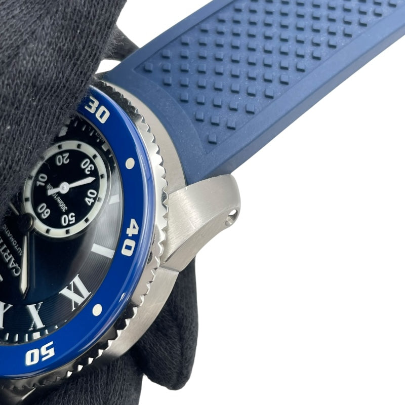 カルティエ Cartier カリブルドゥカルティエ ダイバー WSCA0010 ブルー SS/ラバーベルト 自動巻き メンズ 腕時計