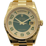 ロレックス ROLEX デイデイト36 パヴェダイヤ 50周年記念限定モデル 118238 グリーン K18YG 自動巻き メンズ 腕時計