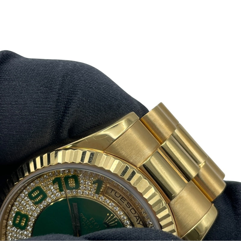 ロレックス ROLEX デイデイト36 パヴェダイヤ 50周年記念限定モデル 118238 グリーン K18YG 自動巻き メンズ 腕時計