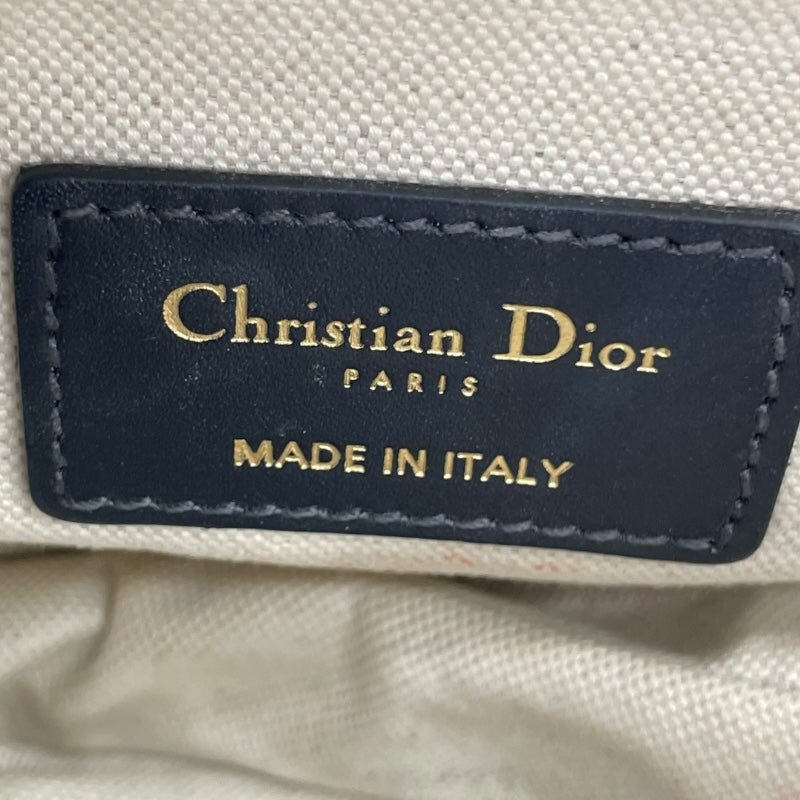 クリスチャン・ディオール Christian Dior ミニサドルバッグ ネイビー GD金具 キャンバス レディース ハンドバッグ