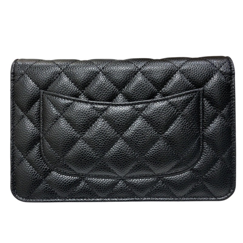 シャネル CHANEL マトラッセチェーンウォレット AP0250 ブラック ゴールド金具 キャビア レディース ショルダーバッグ