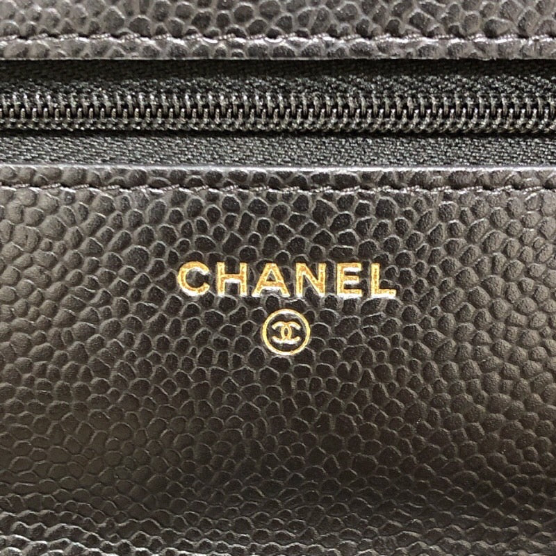 シャネル CHANEL マトラッセチェーンウォレット AP0250 ブラック ゴールド金具 キャビア レディース ショルダーバッグ
