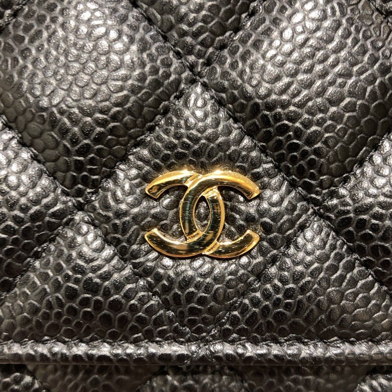 シャネル CHANEL マトラッセチェーンウォレット AP0250 ブラック ゴールド金具 キャビア レディース ショルダーバッグ
