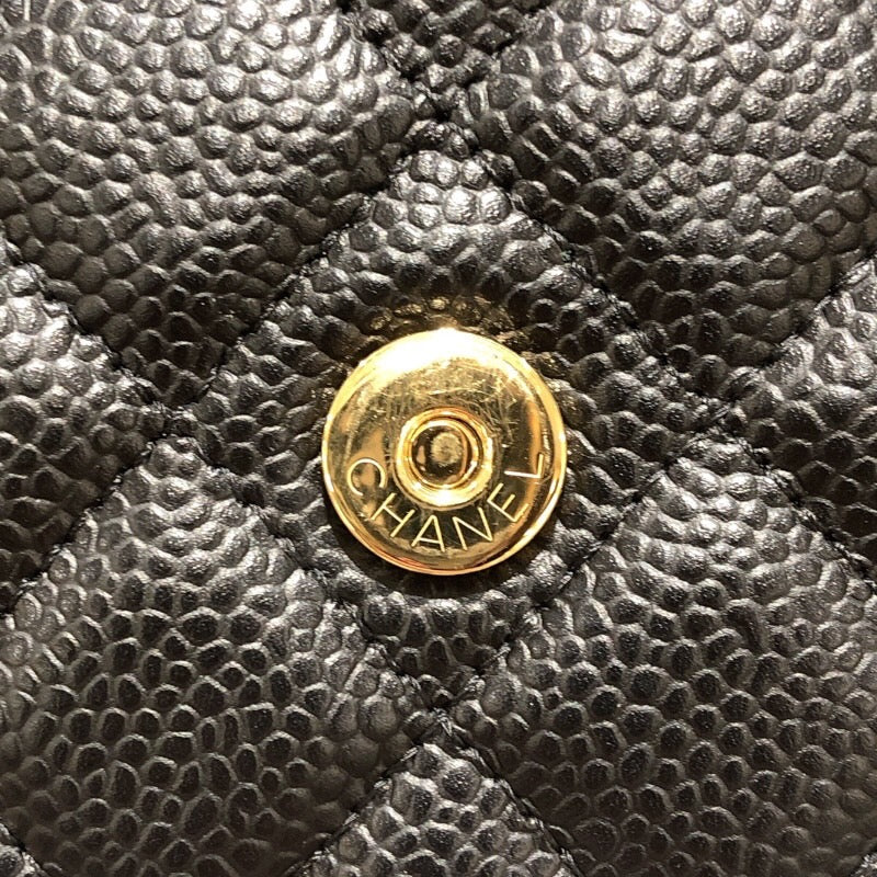 シャネル CHANEL マトラッセチェーンウォレット AP0250 ブラック ゴールド金具 キャビア レディース ショルダーバッグ