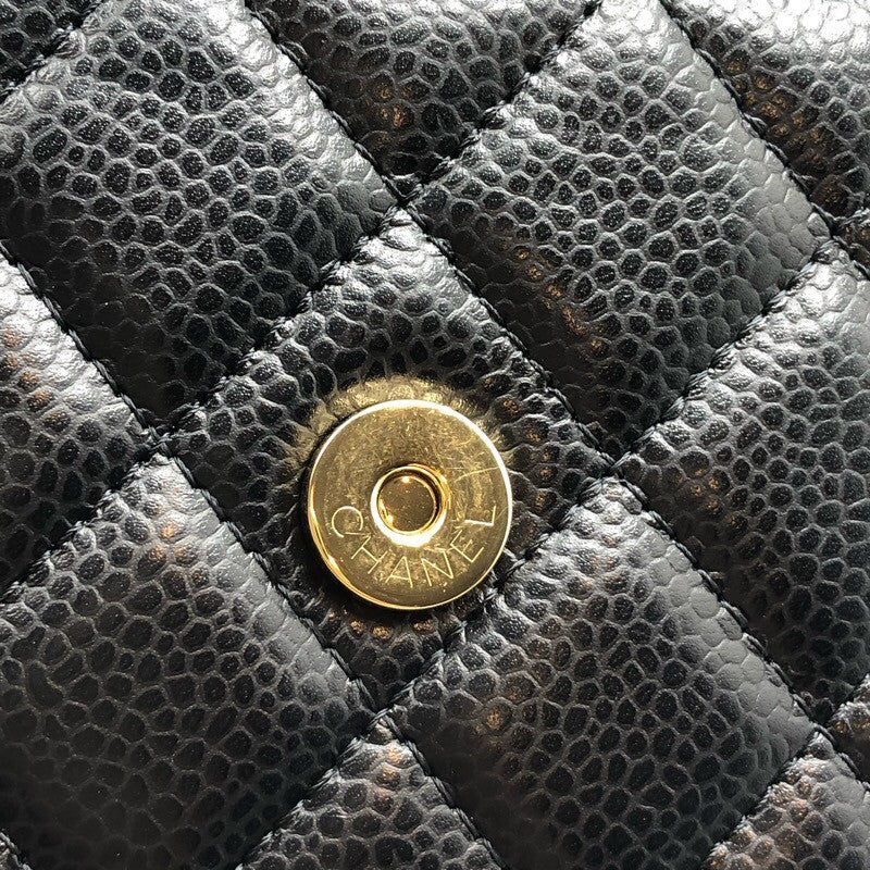 シャネル CHANEL マトラッセチェーンウォレット AP0250 ブラック×GD金具 牛革 キャビアスキン レディース ショルダーバッグ