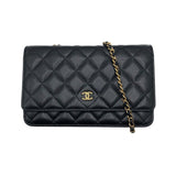 シャネル CHANEL マトラッセチェーンウォレット AP0250 ブラック×GD金具 牛革 キャビアスキン レディース ショルダーバッグ